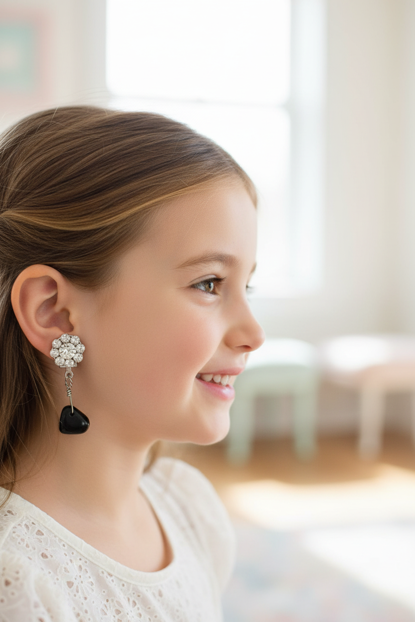 granite cluster clip on earrings