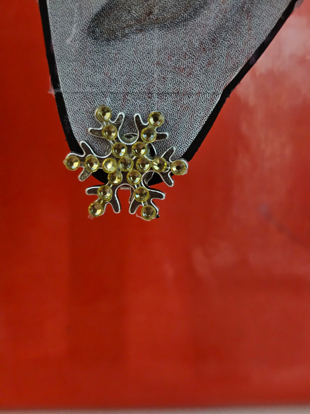 Snowflake clip-on earrings with diamante