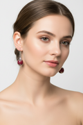 red bead drop earrings