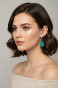 green kite style earrings