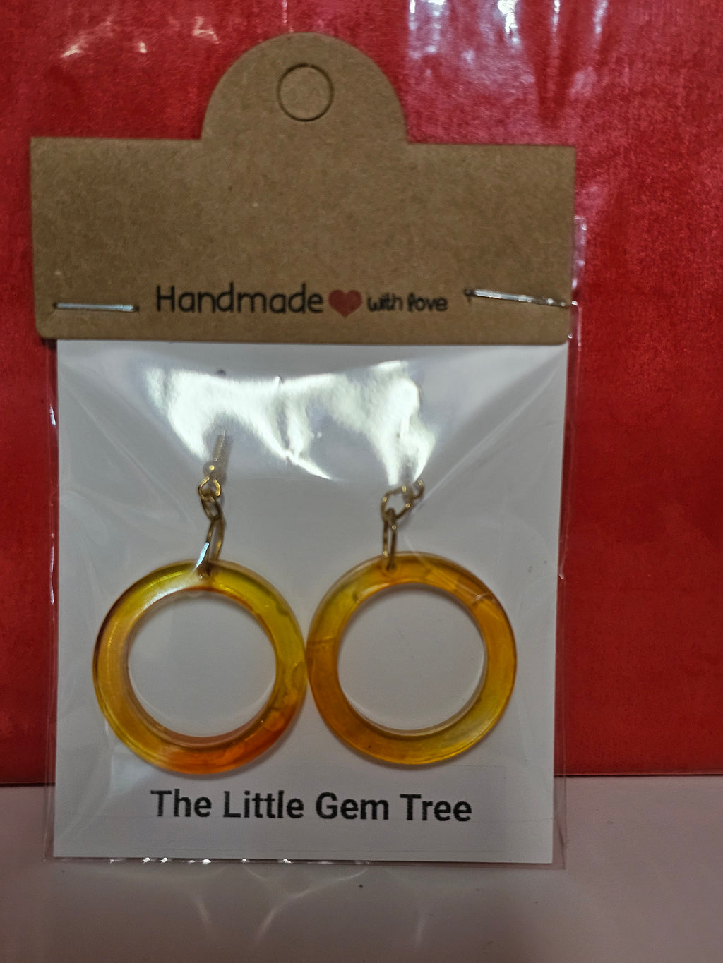 Resin circled drop earrings