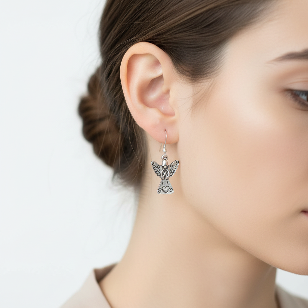 Angel dangle earrings