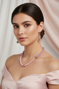 two tone beaded necklace and matching earring set