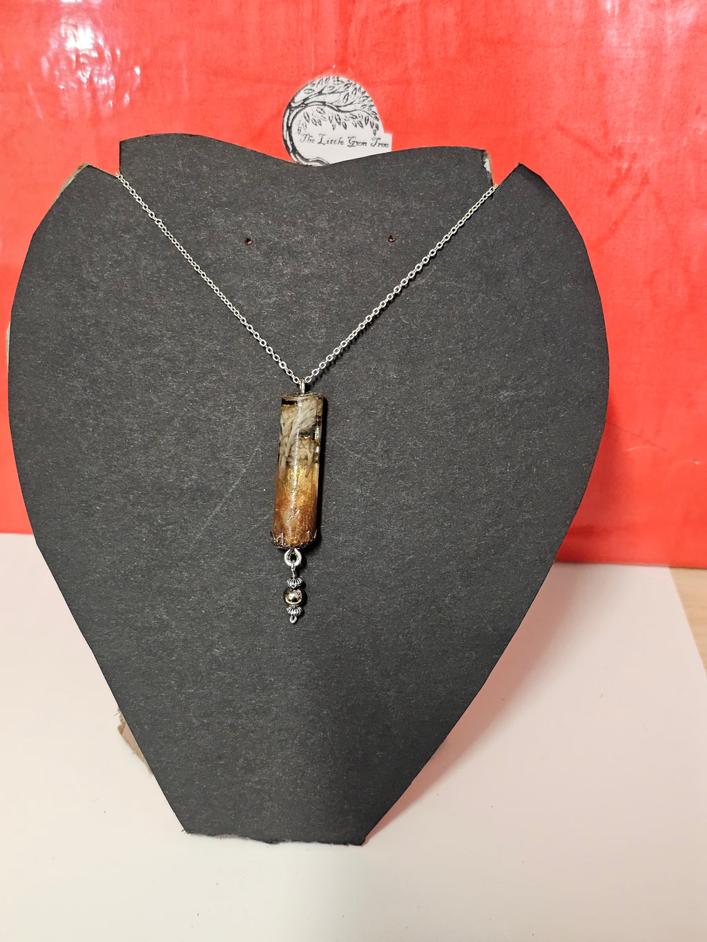 Forget-me-not resin drop pendent and chain