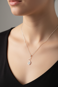 silver swirl with diamante pendent and chain
