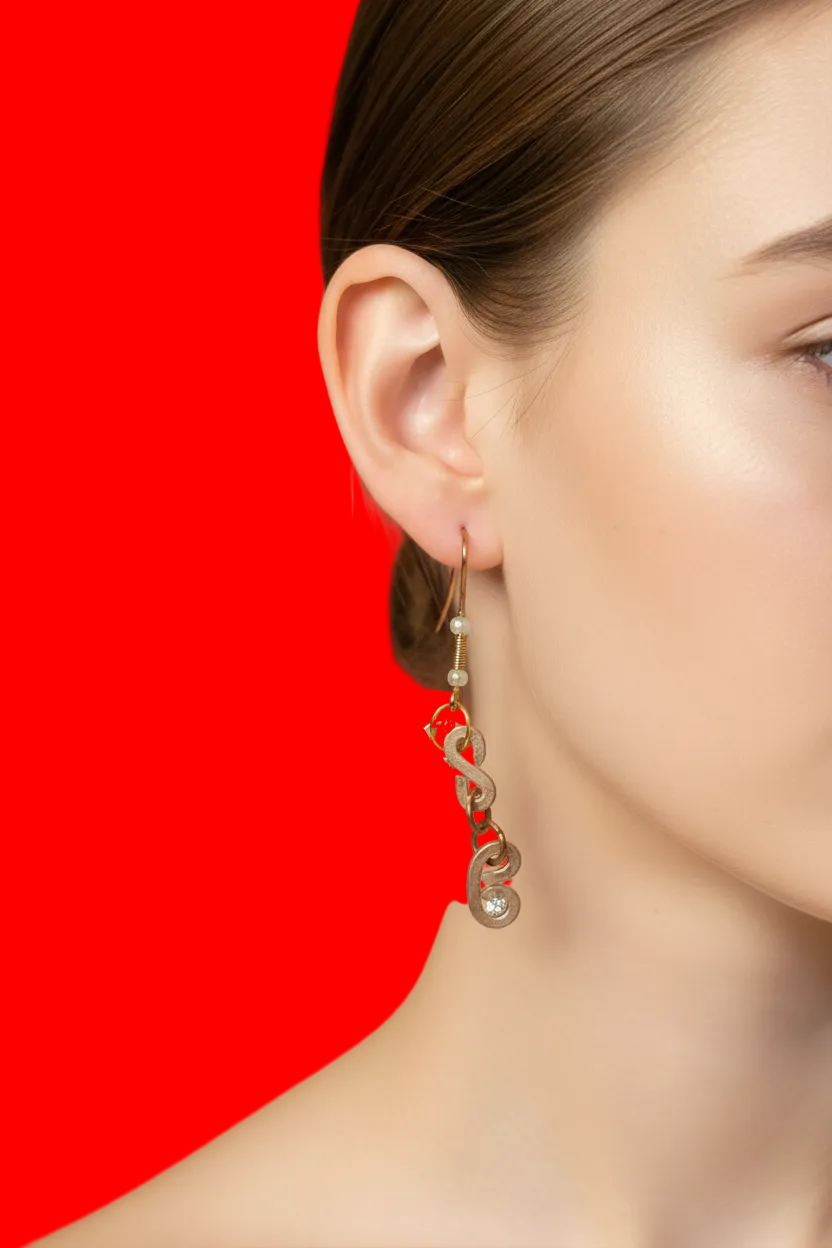 s shapes dangle earrings
