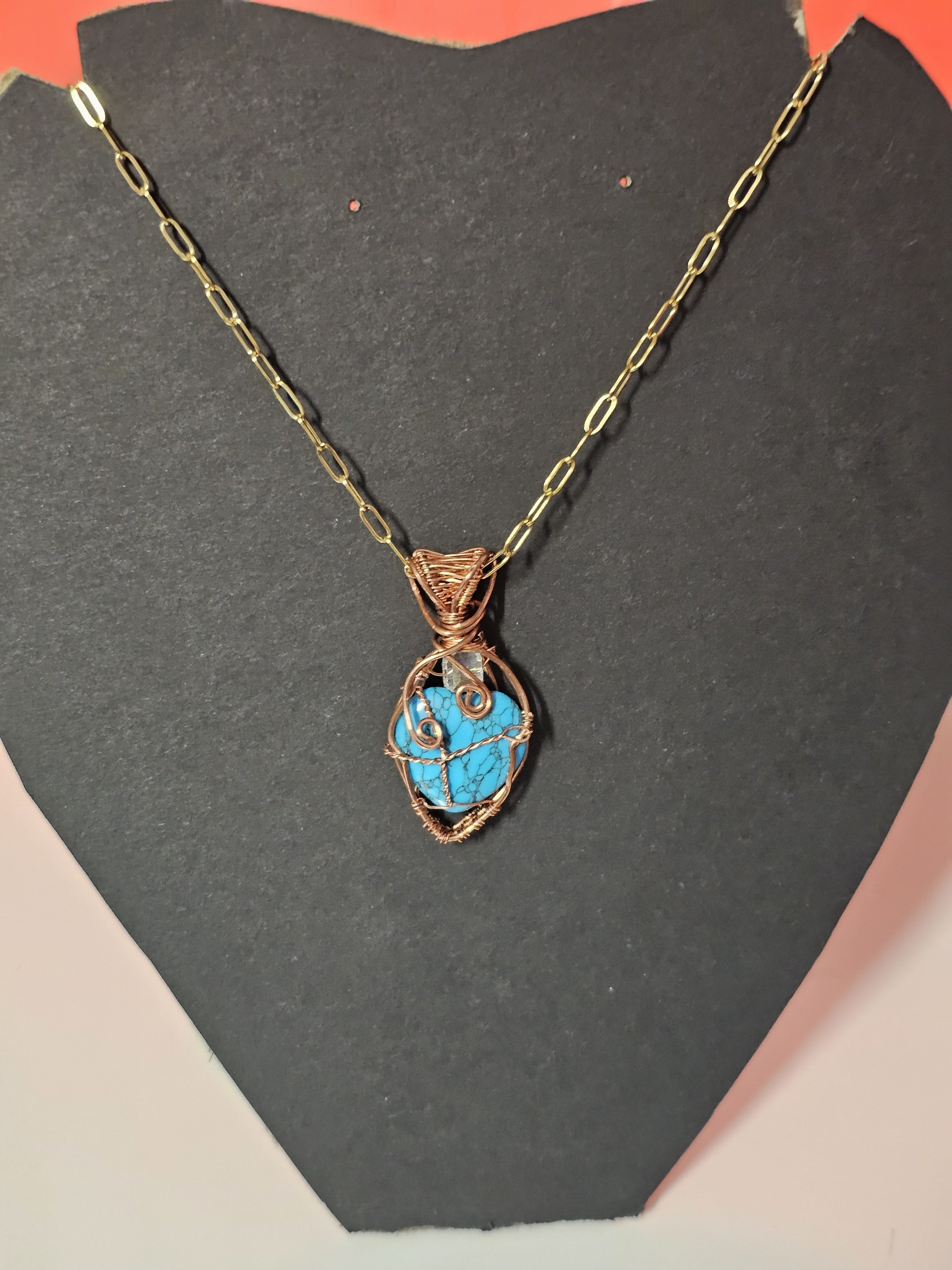 Tumbled turquoise heart stone
