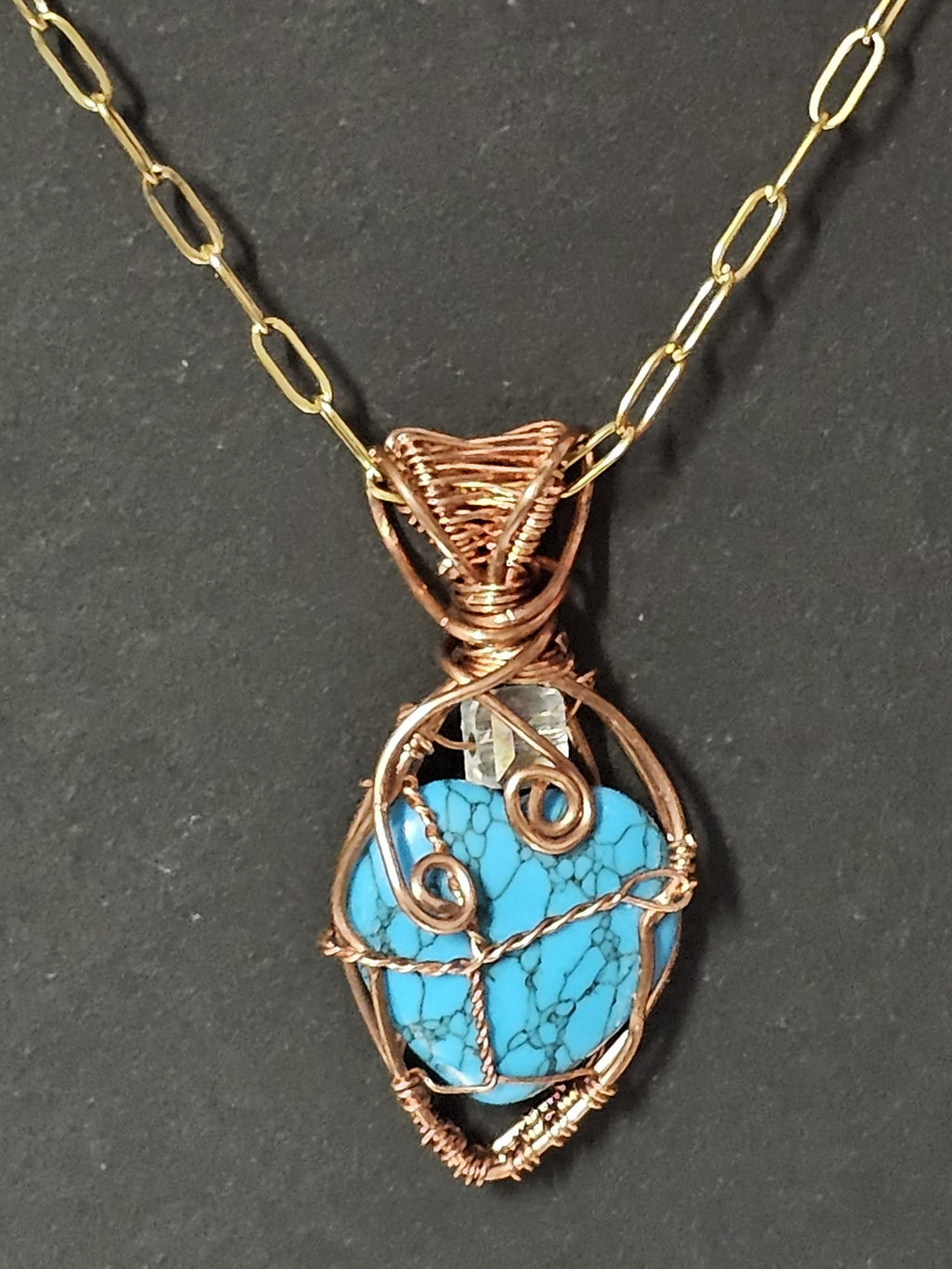 Tumbled turquoise heart stone