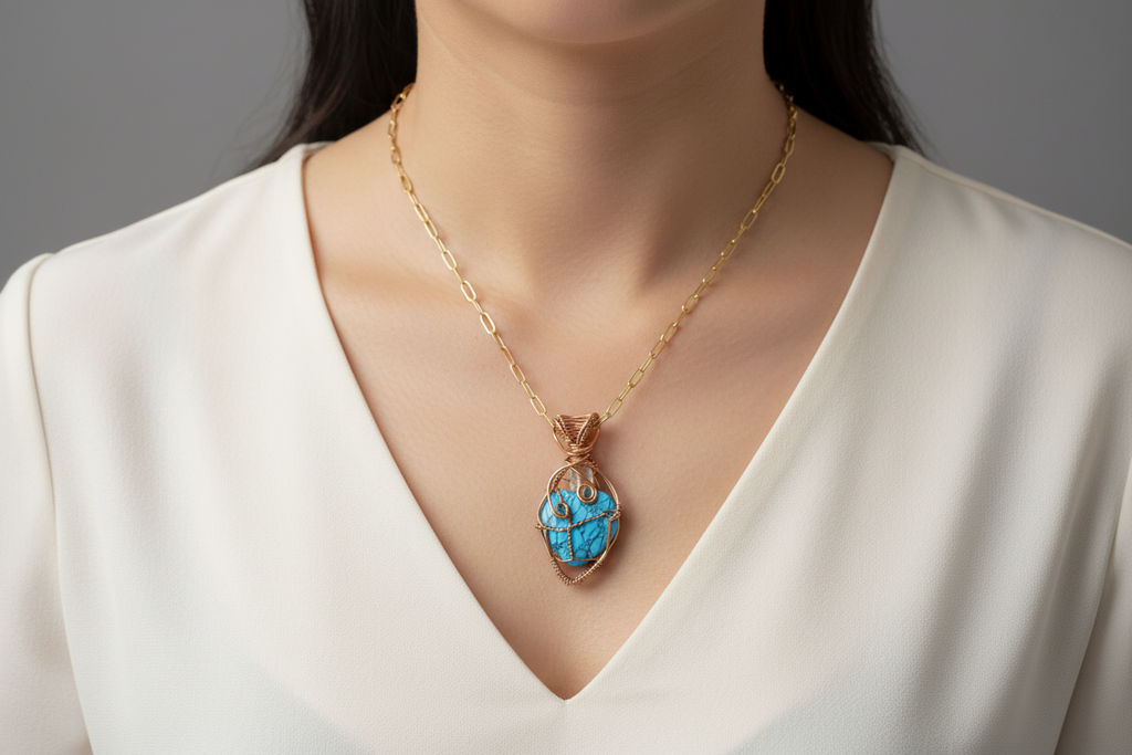 Tumbled turquoise heart stone