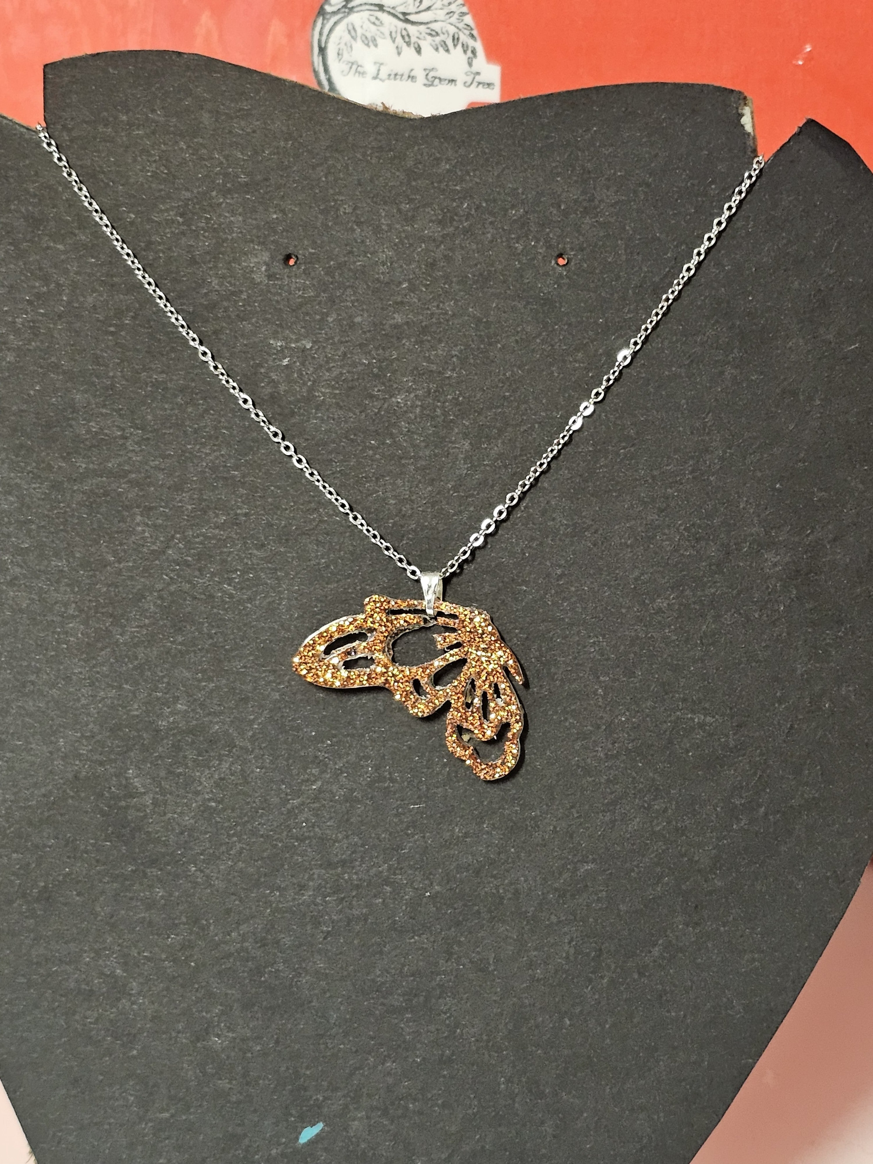 half a butterfly wing pendent