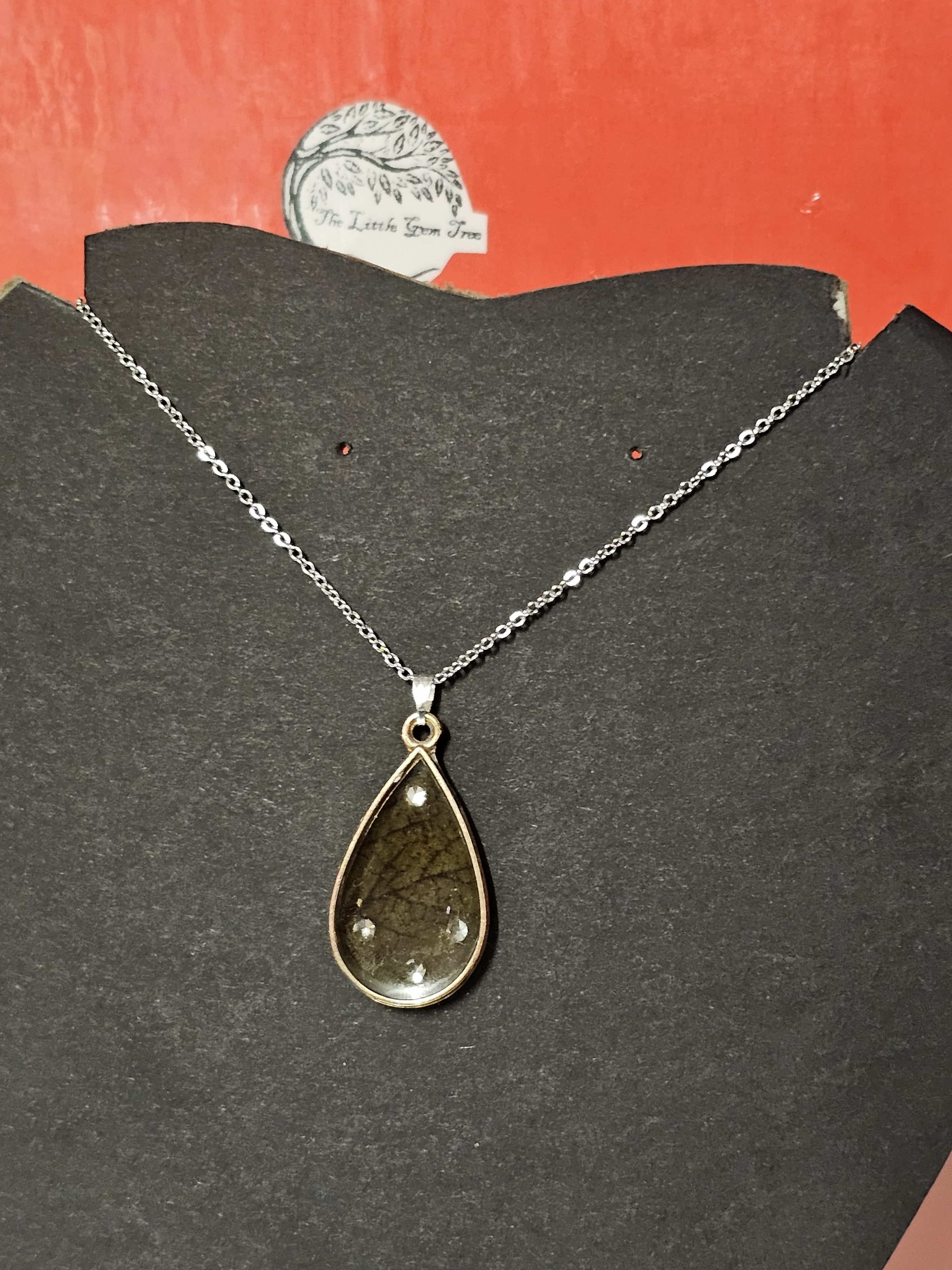 orange leaf teardrop with diamantes