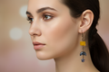 moon and star drop earring