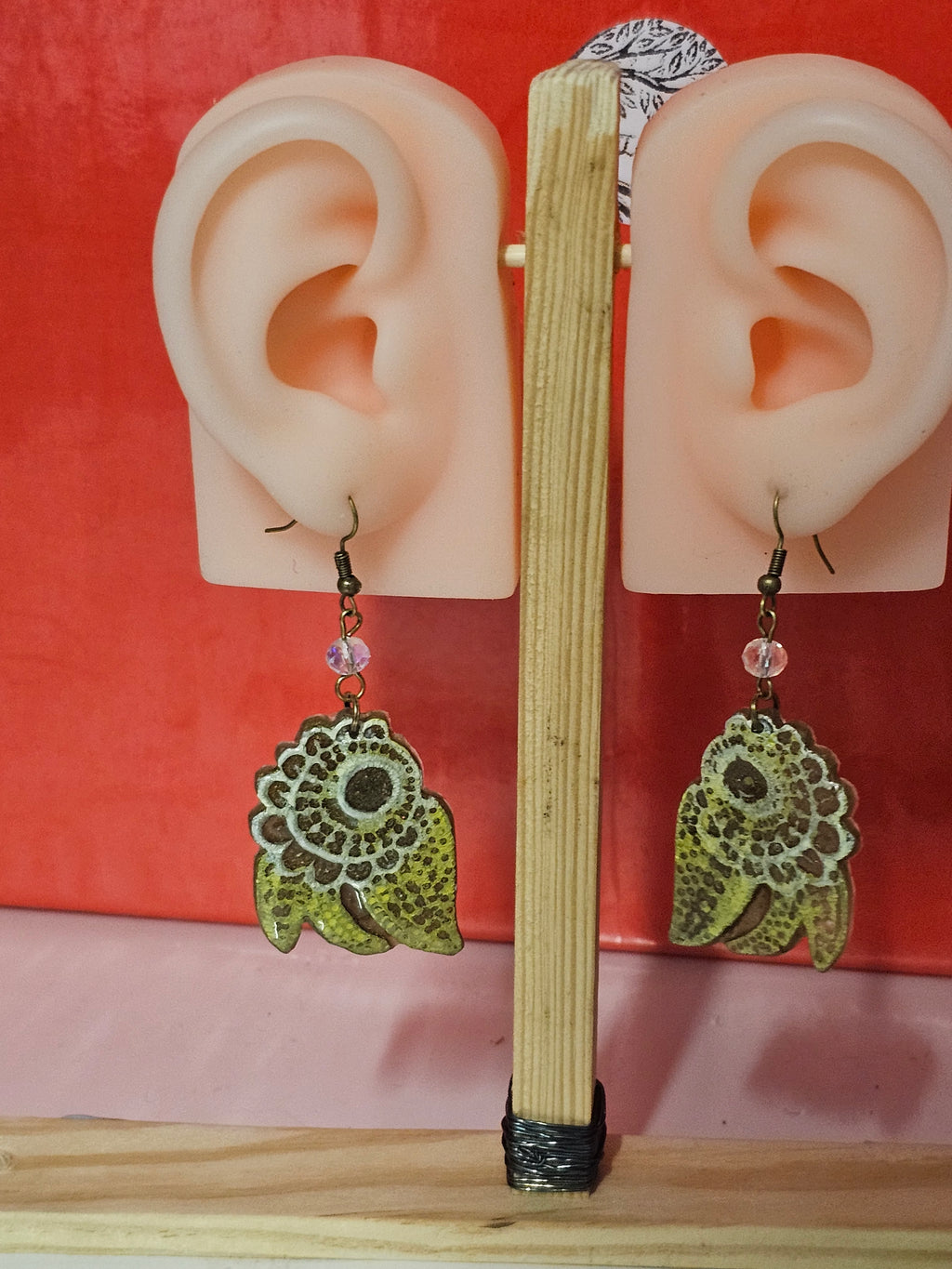 unique resin shaped drop earrings