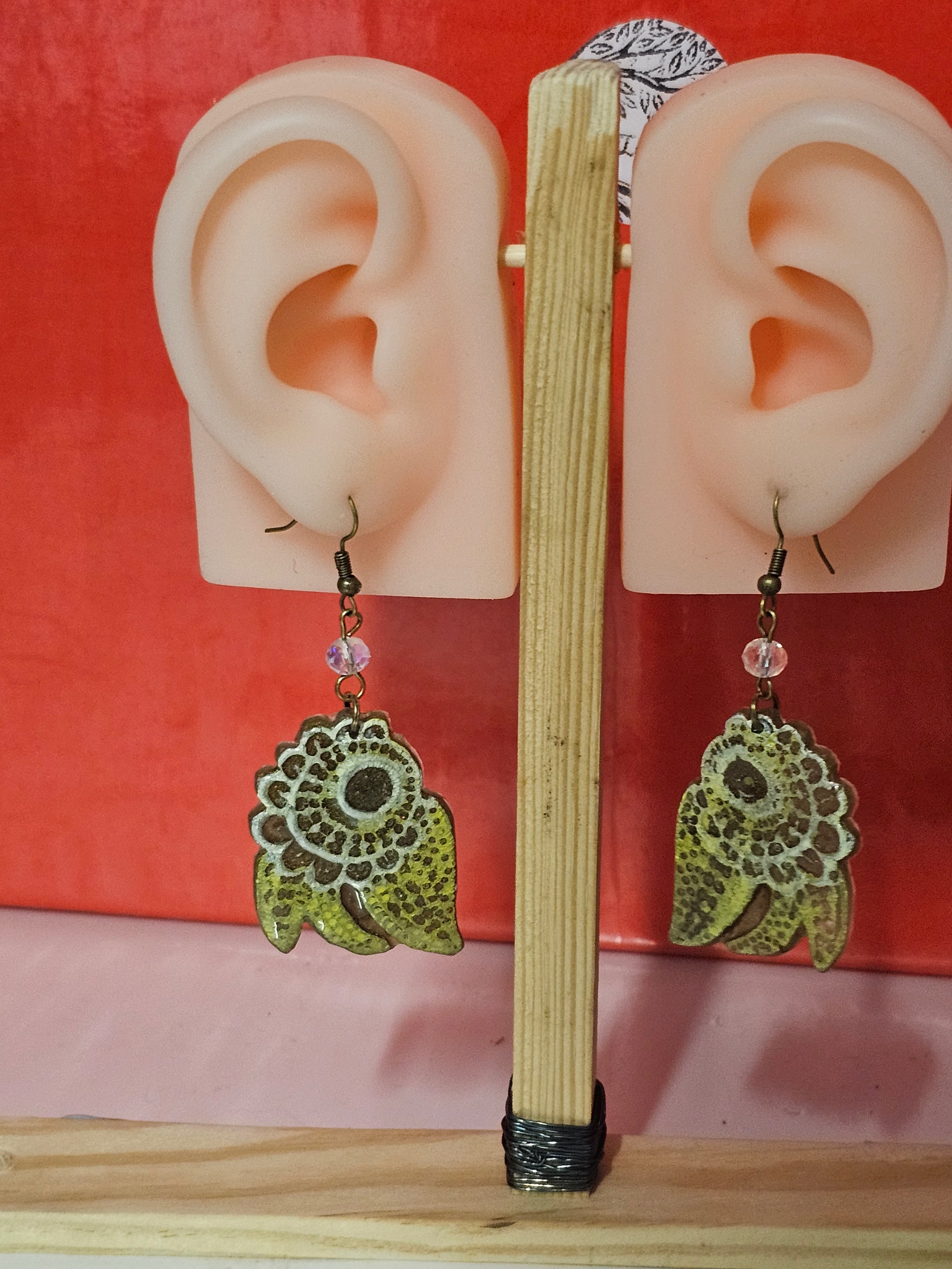 unique resin shaped drop earrings