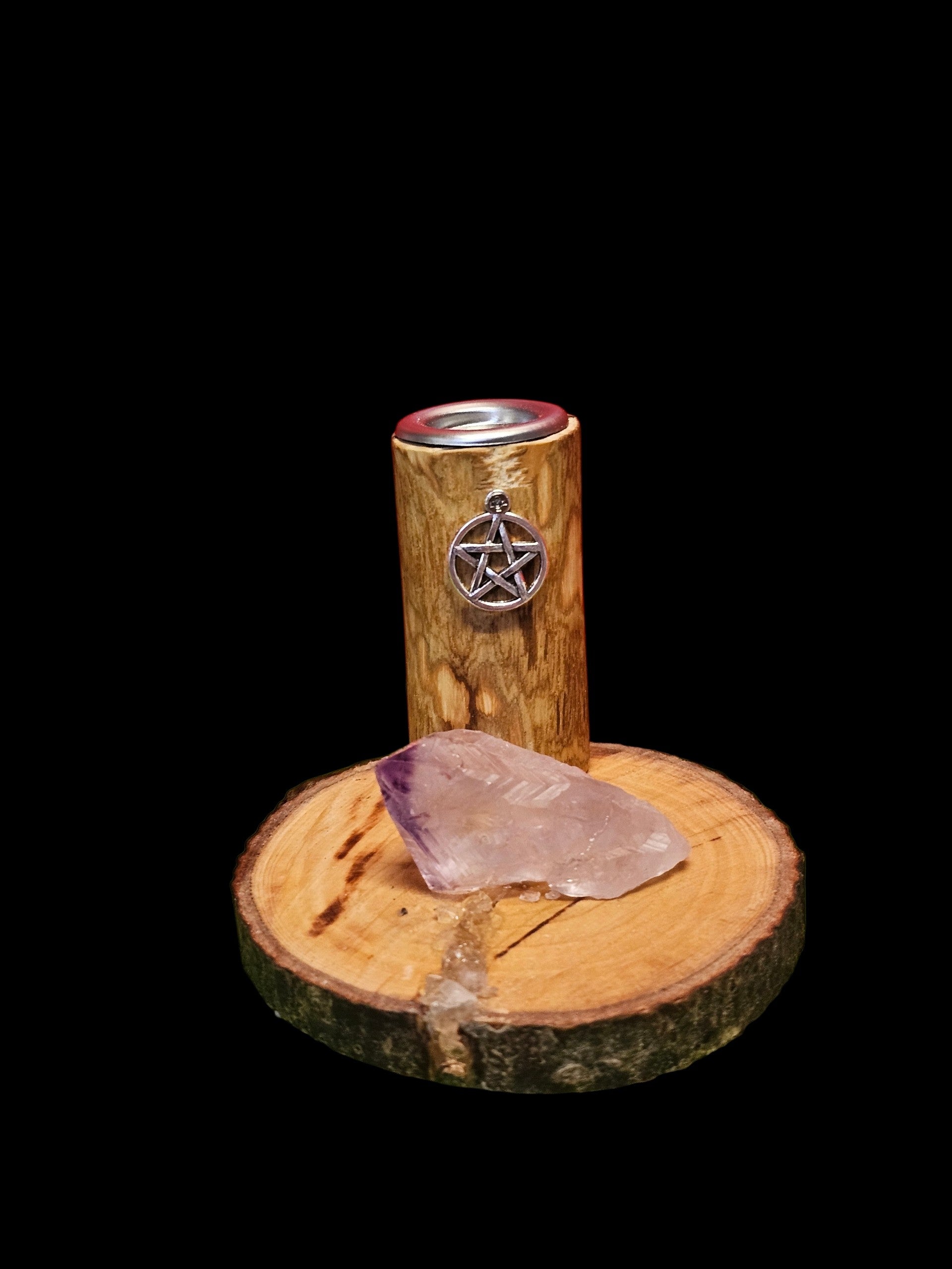 Amethyst crystal incense burner