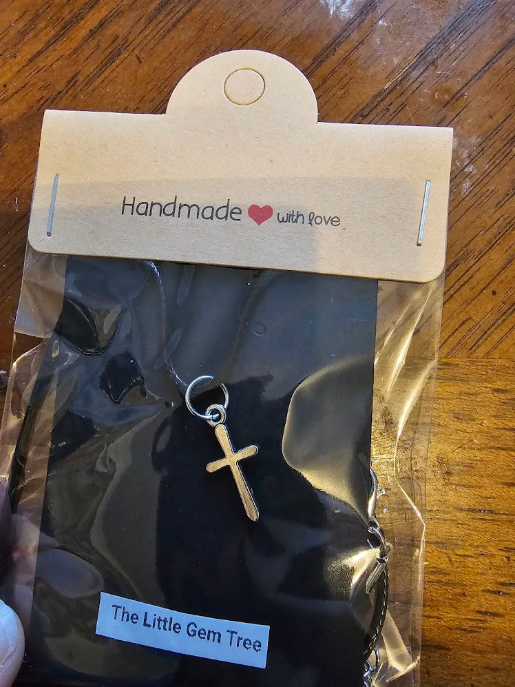 plain cross pendent on cord