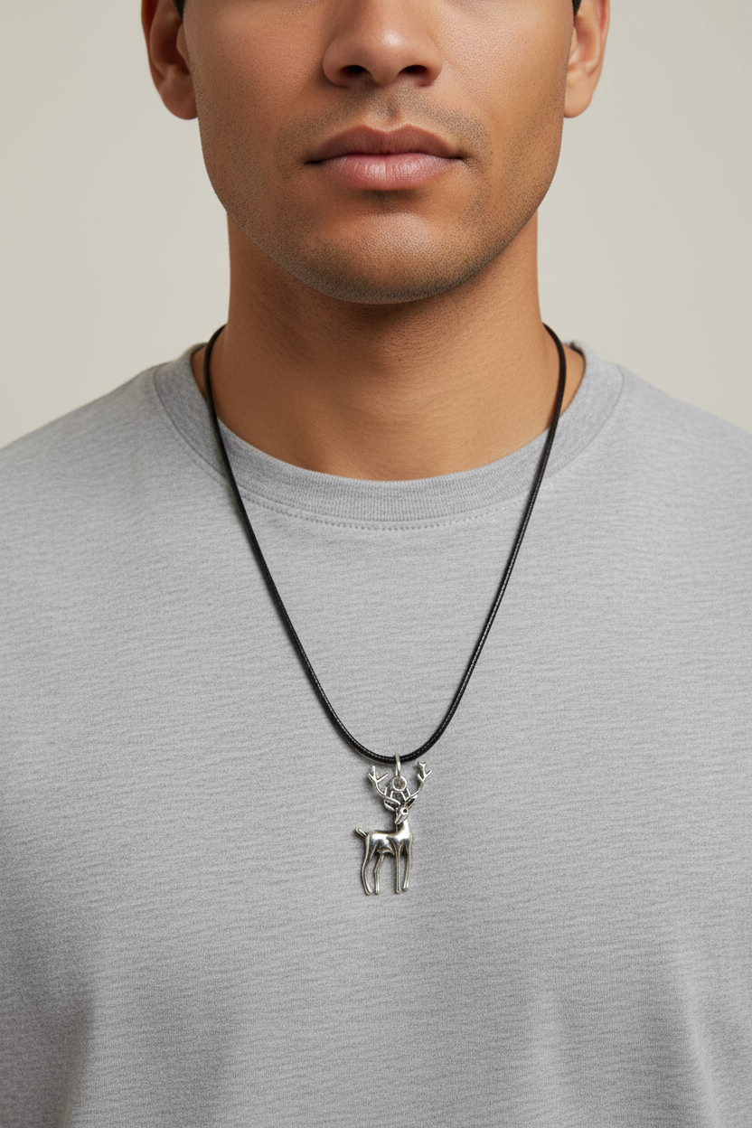 stag pendent on cord