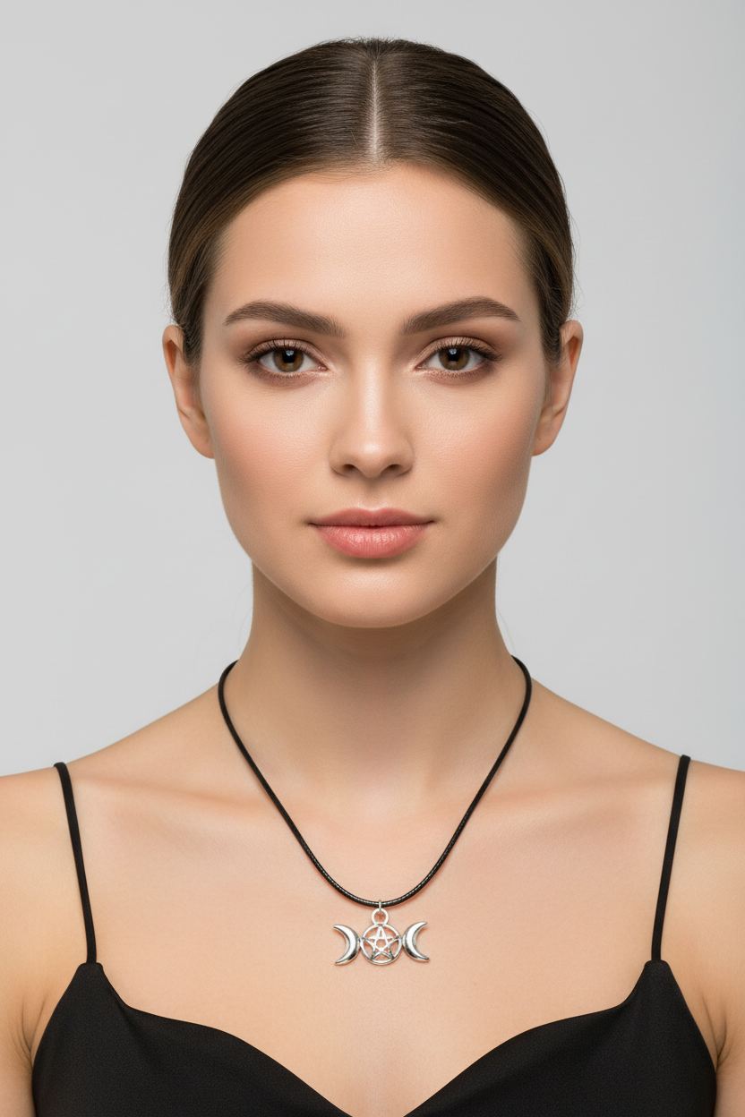 goddess Hecate symbol pendant on cord