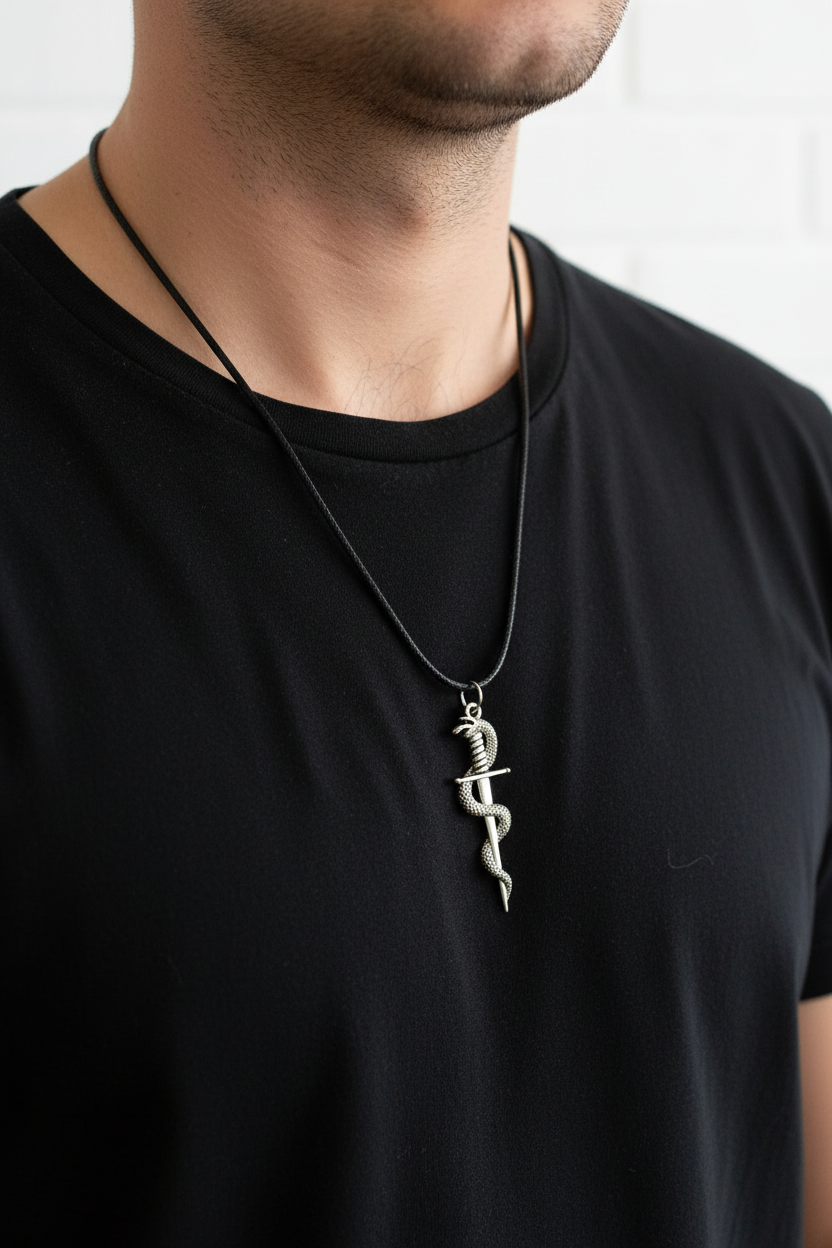 snake dagger pendent on cord
