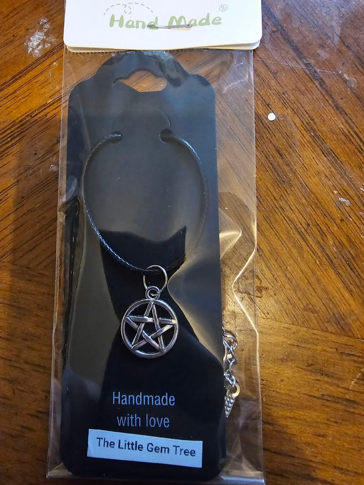 pentagram pendent on cord