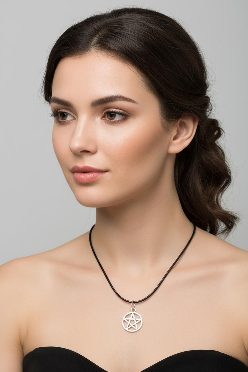 pentagram pendent on cord