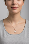 silver swirl pendent and chain
