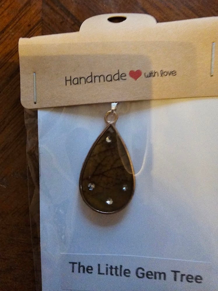 orange leaf teardrop with diamantes