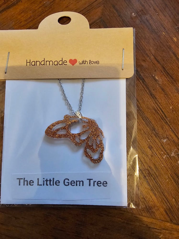 half a butterfly wing pendent