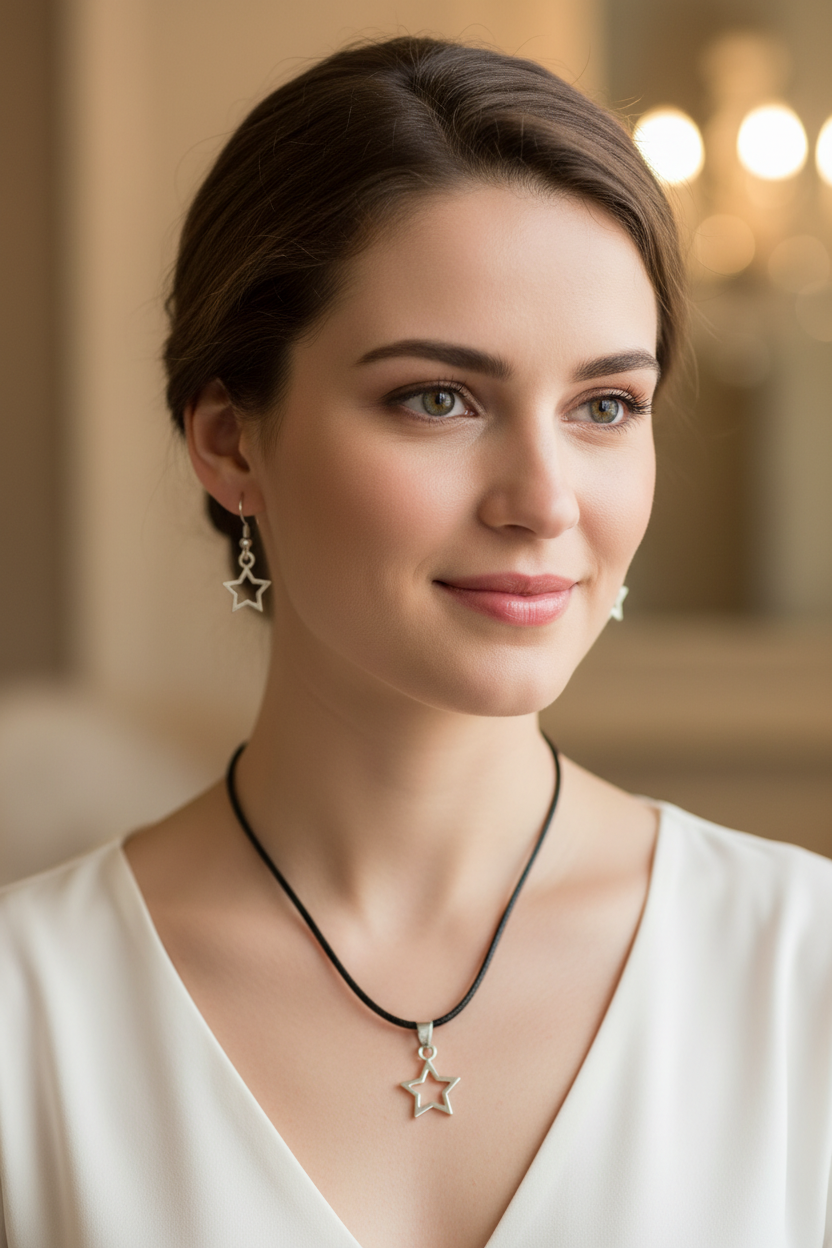 star pendent and earing