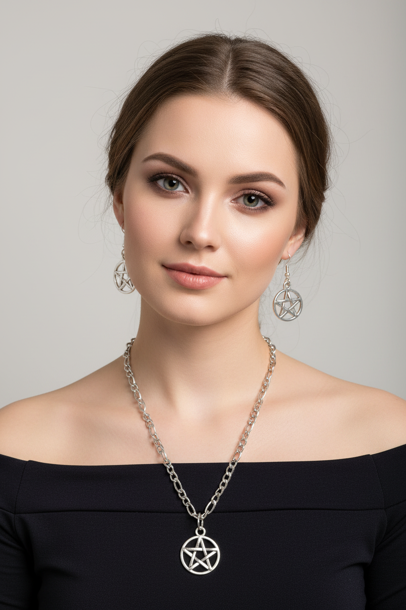 pentagram pendent set