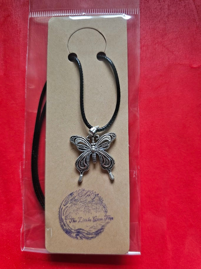 silver butterfly necklace