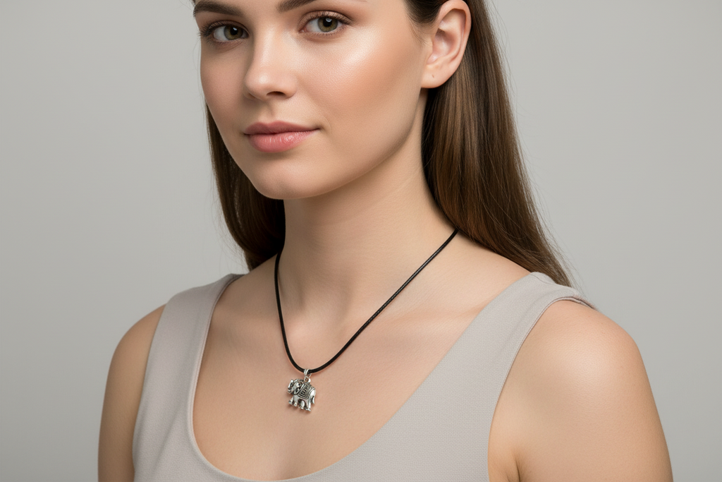decorative elephant pendent on a cord