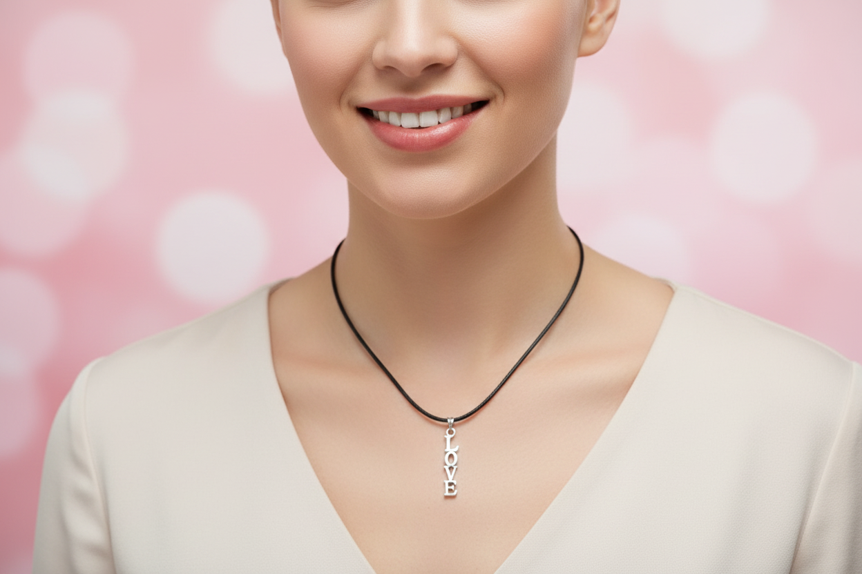 love drop pendent on cord