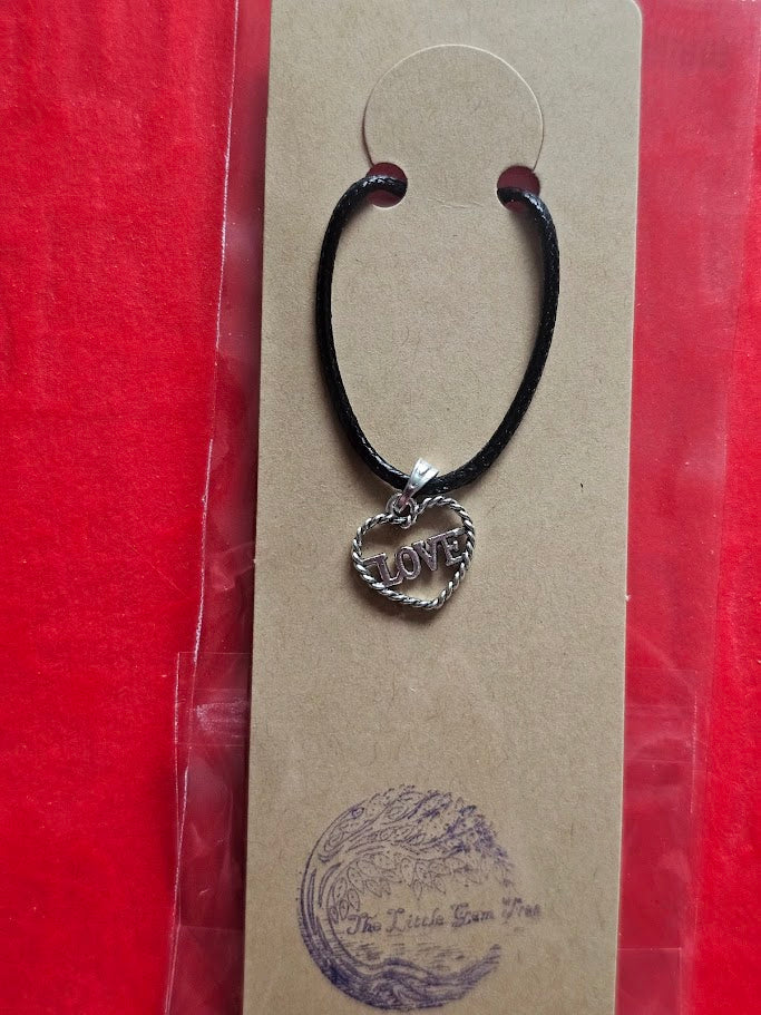 heart of love pendent on cord
