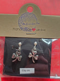 clip on earrings  3 leaf cloves