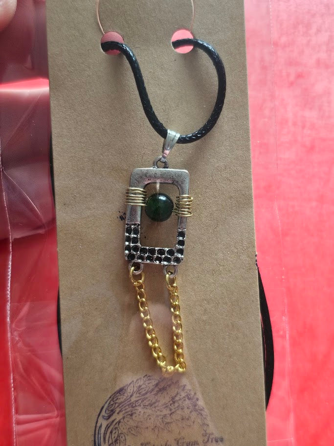 square pendent on cord
