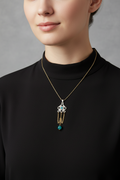 unique shape featuring a green gem