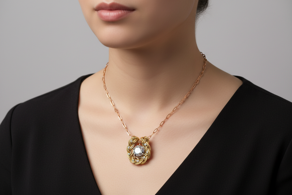 woven horseshoe necklace
