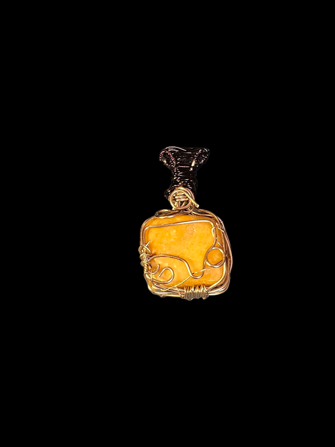 Wire wrapped Jasper pendent and chain