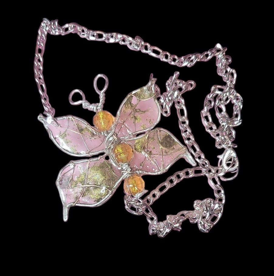 clear resin  winged butterfly