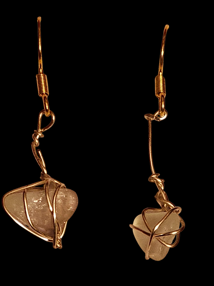 calcite wire wrapped neck lace and earing
