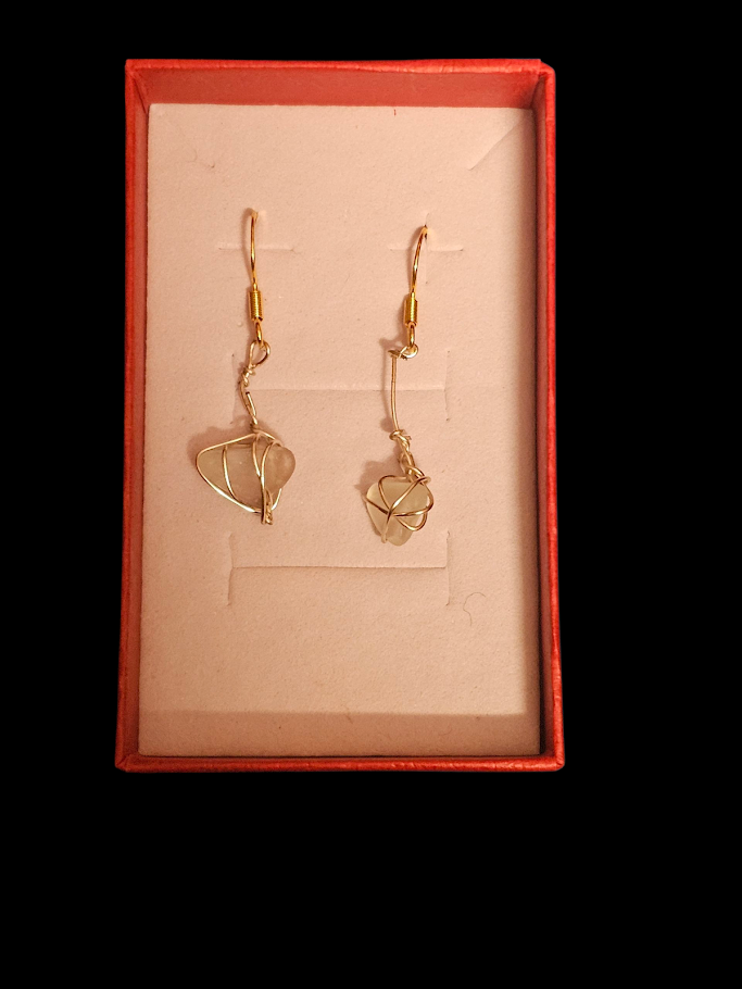 calcite wire wrapped neck lace and earing